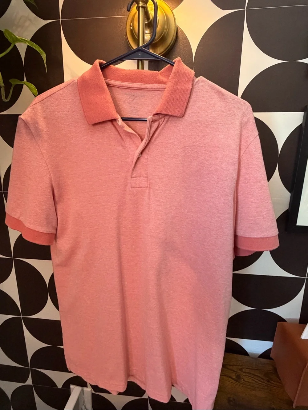 AE Heather Pink Salmon Polo Shirt |Men’s Medium